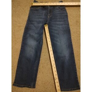 Kids Blue Wash Denim Jeans Elastic Waist Straight Leg Pants Size 10